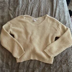 Cozy Cream V-Neck Sweater